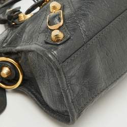Pre Owned Balenciaga Grey Leather RGH Mini Classic City Bag
