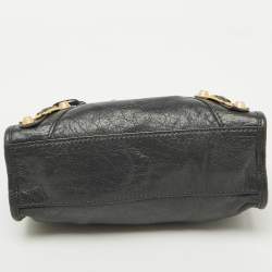 Pre Owned Balenciaga Grey Leather RGH Mini Classic City Bag