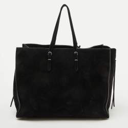 مملوكة مسبقًا Balenciaga Black Suede Papier A4 Tote