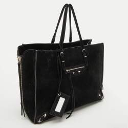 مملوكة مسبقًا Balenciaga Black Suede Papier A4 Tote