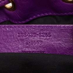 Balenciaga Purple Leather SGH Pompon Bag