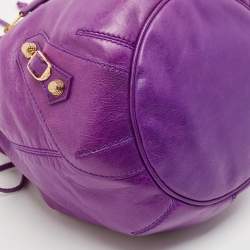 Balenciaga Purple Leather SGH Pompon Bag