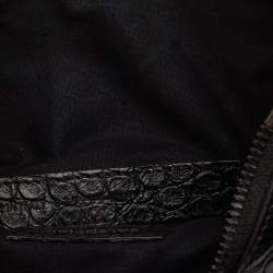 مملوكة مسبقًا Balenciaga Black Croc Embossed Leather XS Le Cagole Shoulder Bag