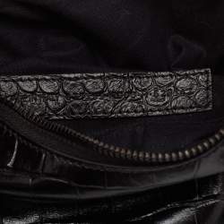 مملوكة مسبقًا Balenciaga Black Croc Embossed Leather XS Le Cagole Shoulder Bag