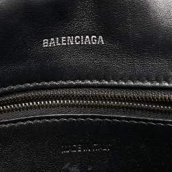Pre Owned Balenciaga Black Croc Embossed Leather Small Soft Hourglass Shoulder Bag