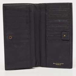 Pre Owned Balenciaga Dark Blue Leather Classic Continental Wallet