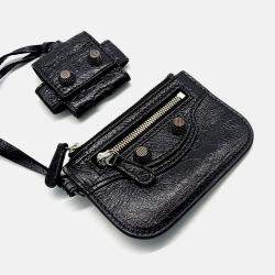 Balenciaga  Black Leather XS Le Cagol Flap Bag