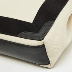 مملوكة مسبقًا Balenciaga Off White/Black Canvas and Leather Navy XS Cabas Tote