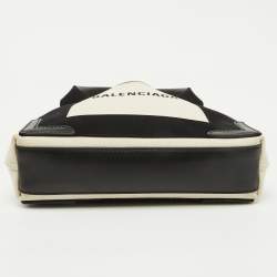 مملوكة مسبقًا Balenciaga Off White/Black Canvas and Leather Navy XS Cabas Tote