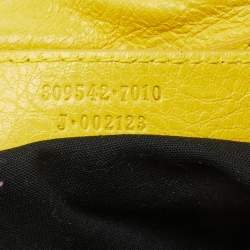 Pre Owned Balenciaga Bright Yellow Leather GGH Motorcycle City Bag