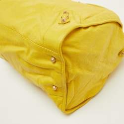 Pre Owned Balenciaga Bright Yellow Leather GGH Motorcycle City Bag