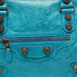 Balenciaga Sky Blue Leather Giant 21 Rose Gold Hardware RTT Bag