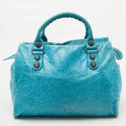 Balenciaga Sky Blue Leather Giant 21 Rose Gold Hardware RTT Bag