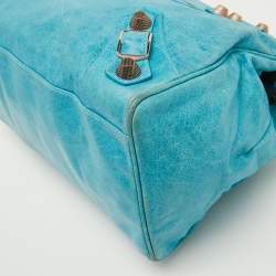 Balenciaga Sky Blue Leather Giant 21 Rose Gold Hardware RTT Bag