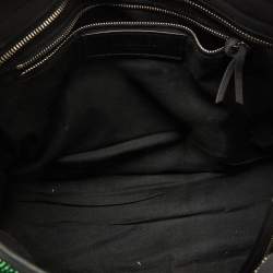 Pre Owned Balenciaga Green/Black Woven Fabric and Leather Classic City Bag