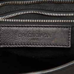 Pre Owned Balenciaga Green/Black Woven Fabric and Leather Classic City Bag