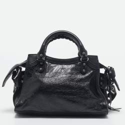 Pre Owned Balenciaga Black Leather XS Neo Cagole Bag