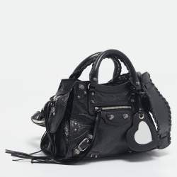 Pre Owned Balenciaga Black Leather XS Neo Cagole Bag