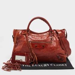 Pre Owned Balenciaga Brown Leather RH Classic City Tote