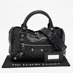 Pre Owned Balenciaga Black Leather SGH Classic City Tote