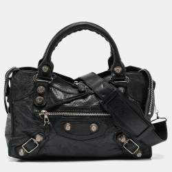 Pre Owned Balenciaga Black Leather SGH Classic City Tote