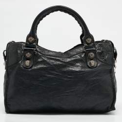Pre Owned Balenciaga Black Leather SGH Classic City Tote
