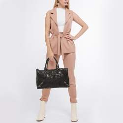 Pre Owned Balenciaga Black Leather SGH Work Tote