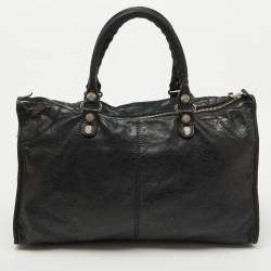 Pre Owned Balenciaga Black Leather SGH Work Tote