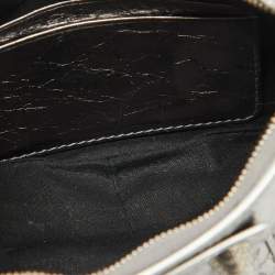 Pre Owned Balenciaga Silver Leather Mini Le Cagole Shoulder Bag