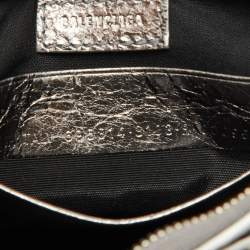 Pre Owned Balenciaga Silver Leather Mini Le Cagole Shoulder Bag