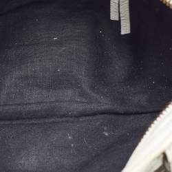 Pre Owned Balenciaga White Leather Graffiti Mini Metallic Edge City Bag