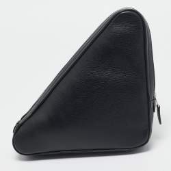 Balenciaga Black Leather Triangle Pouch
