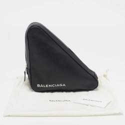 Balenciaga Black Leather Triangle Pouch