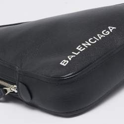 Balenciaga Black Leather Triangle Pouch