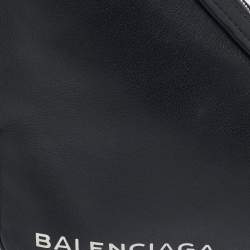 Balenciaga Black Leather Triangle Pouch