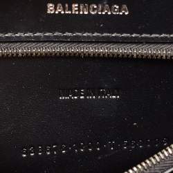 Pre Owned Balenciaga Black Croc Embossed Leather Hourglass Sling Shoulder Bag