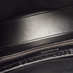 Pre Owned Balenciaga Black Croc Embossed Leather Hourglass Sling Shoulder Bag