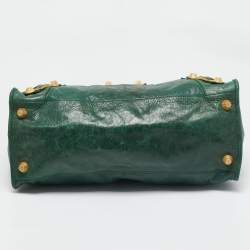 Pre Owned Balenciaga Green Leather GGH Work Tote