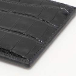 Balenciaga Black Croc Embossed Leather Hourglass Card Holder