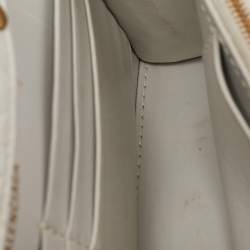 Balenciaga White Croc Embossed Leather Hourglass Wallet on Chain
