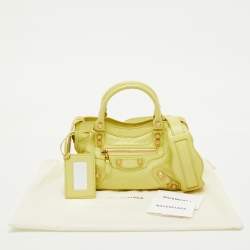 Pre Owned Balenciaga Yellow Leather Mini Classic City Bag