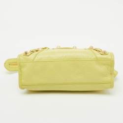 Pre Owned Balenciaga Yellow Leather Mini Classic City Bag