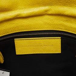 Pre Owned Balenciaga Yellow Leather GSH Classic Envelope Clutch