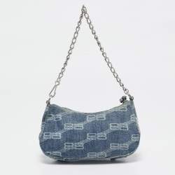 مملوكة مسبقًا Balenciaga Blue Denim Mini Le Cagole Shoulder Bag