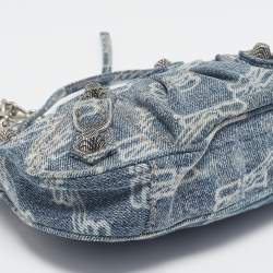 مملوكة مسبقًا Balenciaga Blue Denim Mini Le Cagole Shoulder Bag