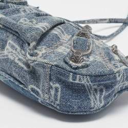 مملوكة مسبقًا Balenciaga Blue Denim Mini Le Cagole Shoulder Bag