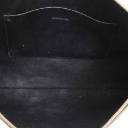 Pre Owned Balenciaga Black Leather Ville Logo Pouch