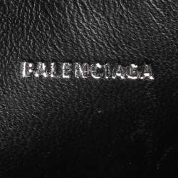 Pre Owned Balenciaga Black Leather Ville Logo Pouch