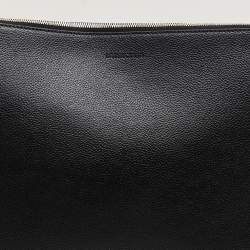 Pre Owned Balenciaga Black Leather Ville Logo Pouch