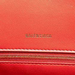 Balenciaga Red Leather Hourglass Small Top Handle Bag